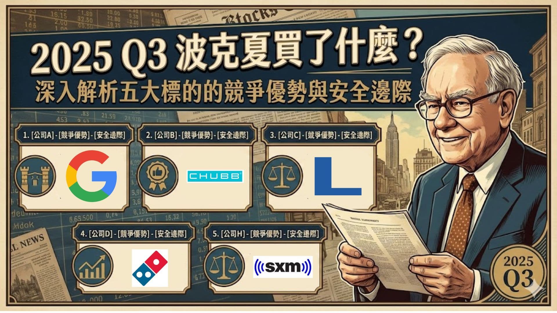 2025 Q3 波克夏買了什麼?深入解析五大標的的競爭優勢與安全邊際