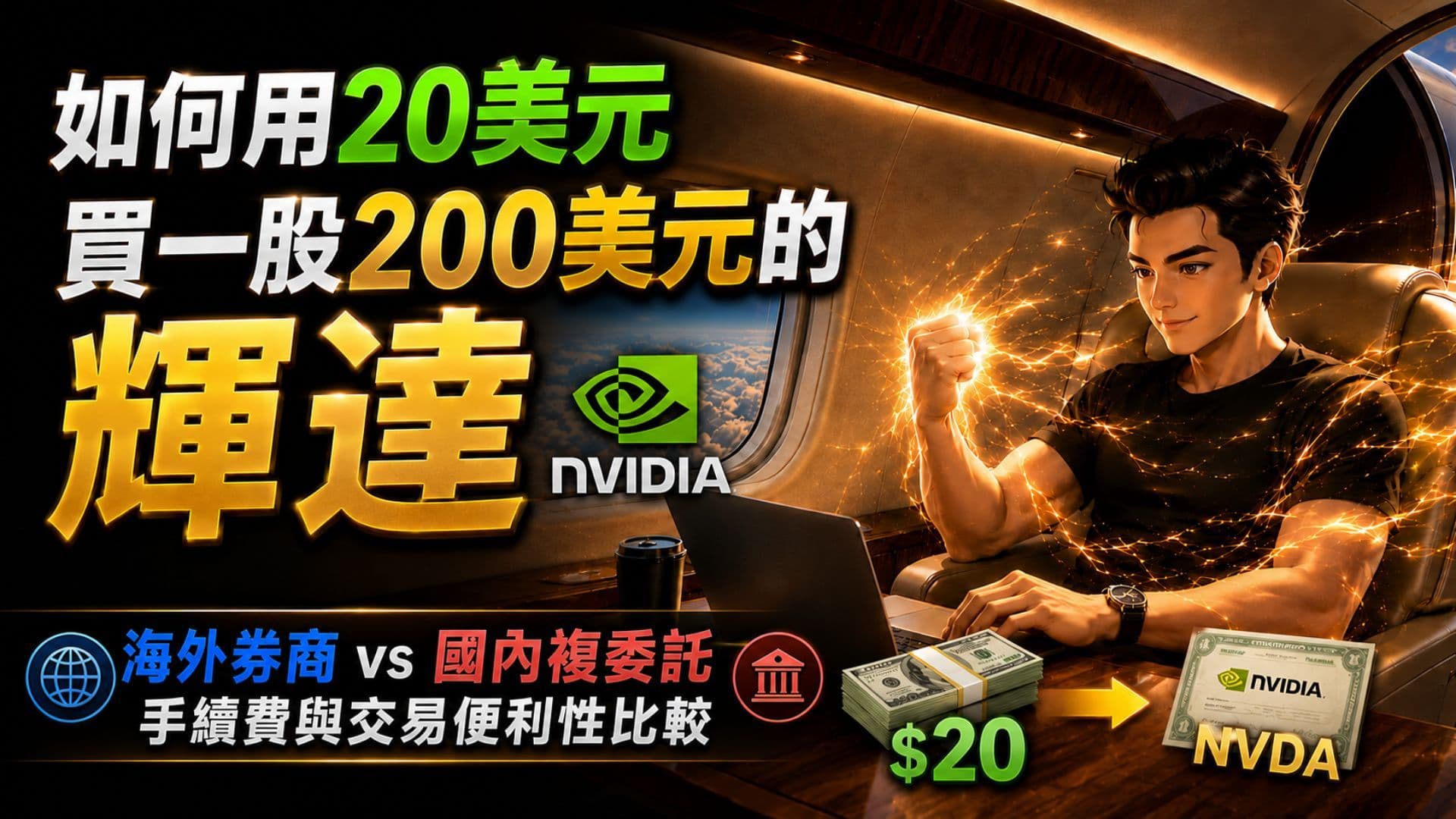 如何用20美元買一股200美元的輝達,小數股在國內複委托和海外券商的手續費以及交易便利性比較