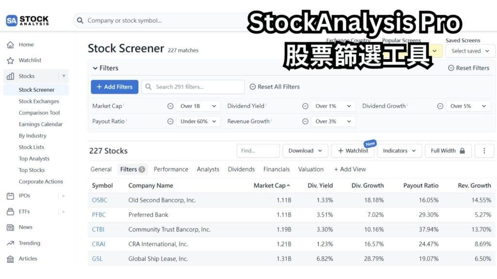 StockAnalysis Pro 股票篩選工具