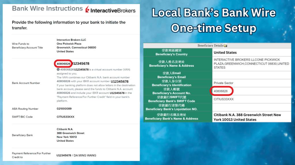 Initiate the deposit from your local bank with a first-time one-time setup 3