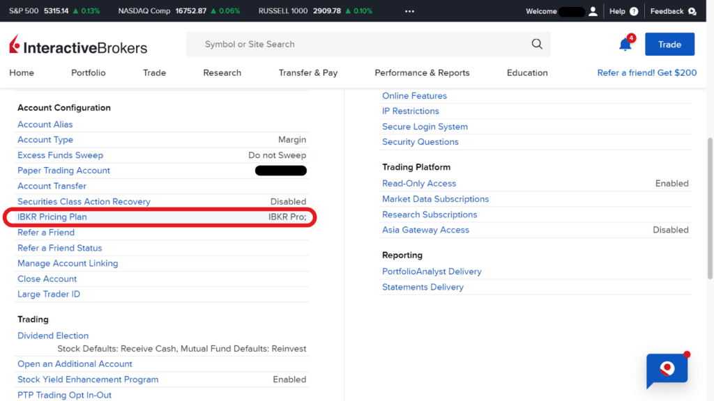 IBKR how to switch to tiered pricing from fixed pricing 3