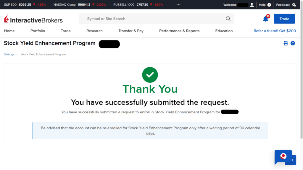 IBKR How to Turn on the Stock Yield Enhancement Program 5