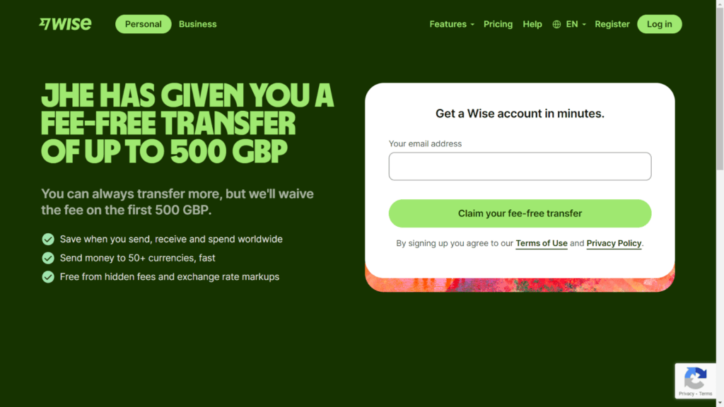 Step 1 Open a Wise account (referral code)