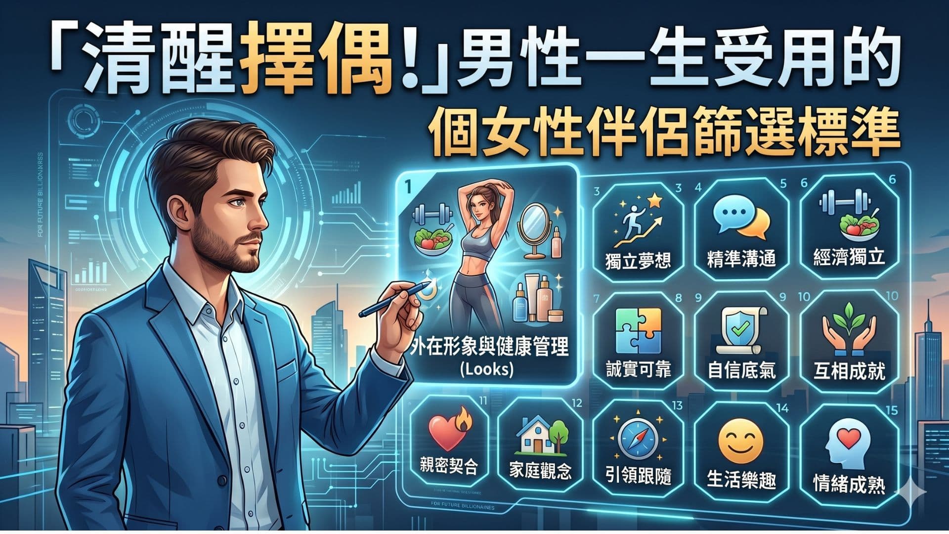 清醒擇偶!男性一生受用的 15 個女性伴侶篩選標準