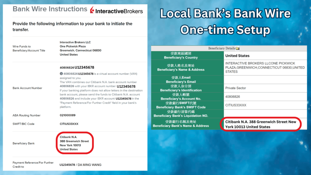 Initiate the deposit from your local bank with a first-time one-time setup 5