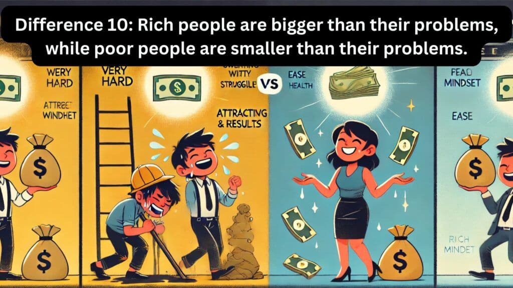 Difference 10: Rich people are bigger than their problems, while poor people are smaller than their problems.