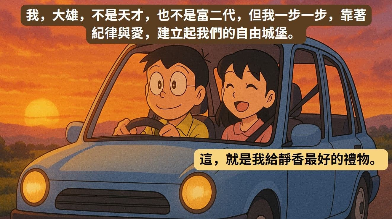 大雄如何超越胖虎與小夫,給靜香幸福與財務自由